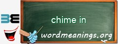 WordMeaning blackboard for chime in